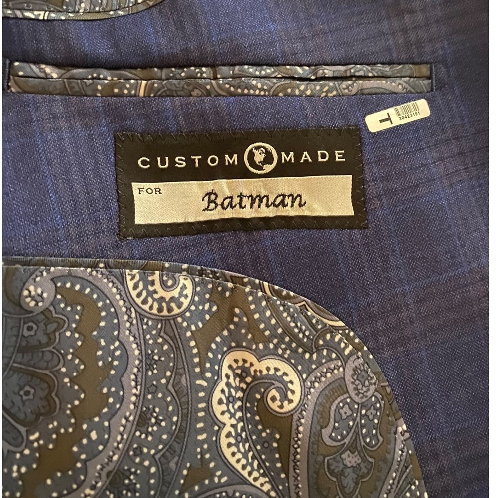 Joseph Abboud Mens 42S Wool Sport Coat Navy Blue Glen Plaid Blazer Sport Coat - Picture 4 of 5
